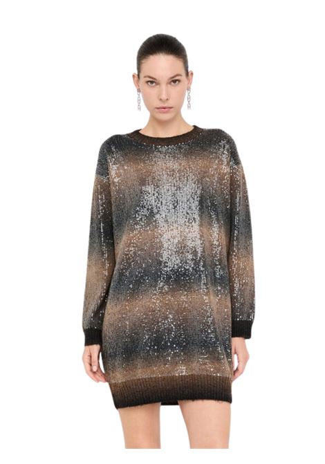 Abito in maglia con paillettes MARRONE Liu Jo | MF5488MA14RS9472